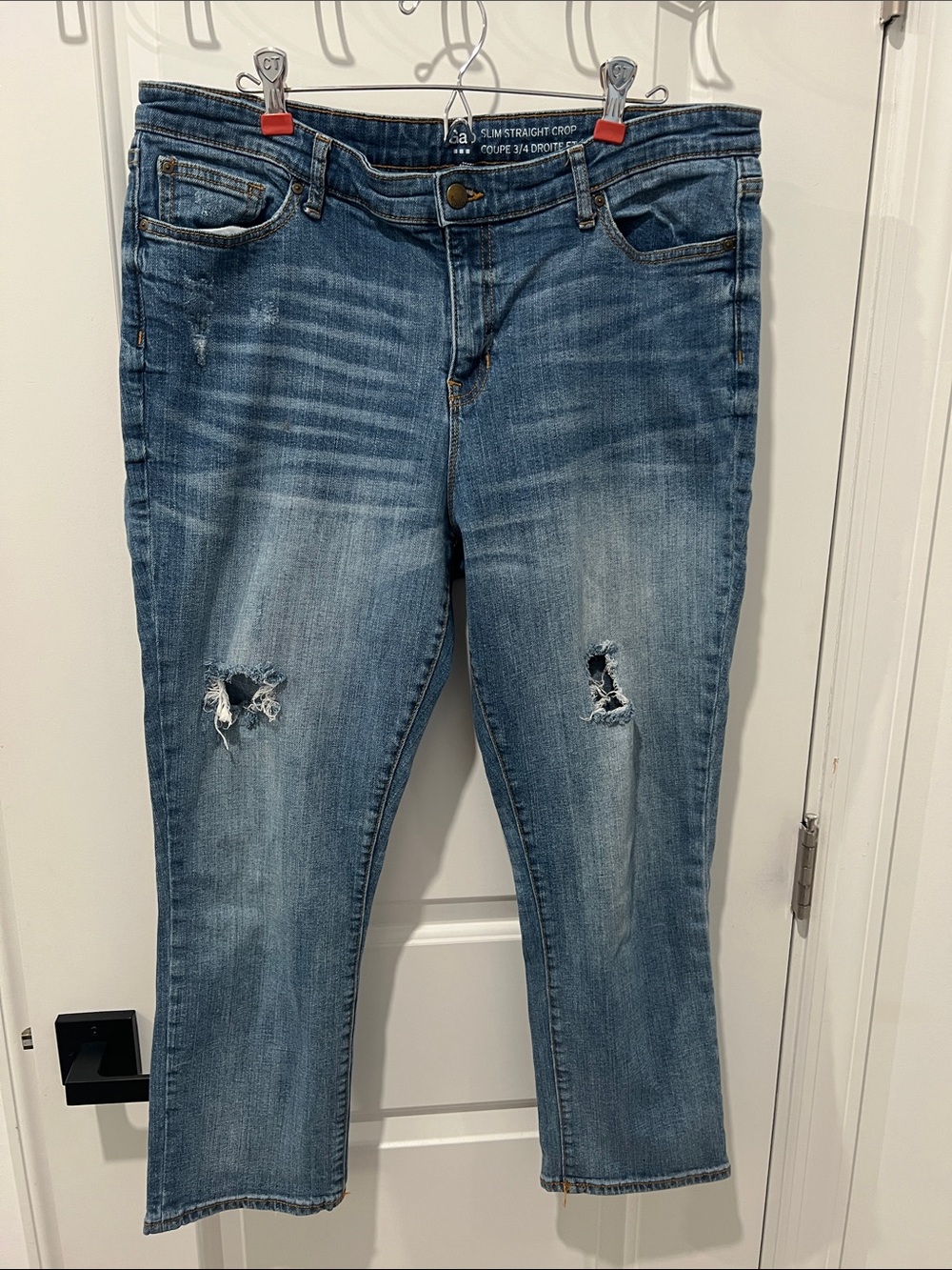 GAP‎ Women's Slim Straight Crop Ripped Jeans Size 16